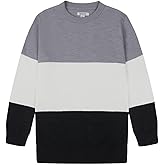 Bienzoe Boys Cotton Crewneck Sweater: Long Sleeve Knit Fall Winter Pullover - Casual for School Family Gathering