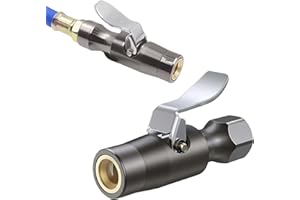 Locking Air Chuck, Ergonomic Heavy Duty Gauge Compressor Accessories, Lock On Tire Inflator Chuck, for Rv SUV Motorcycles Aut