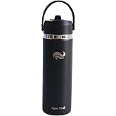 Water Bottle โ Double-Wall Insulated Stainless Steel with Straw & Spout Lids โ BPA-Free Flask for Hot & Cold Drinks โ 20oz & 32oz Sports Bottle for Travel, Gym, Car & School (Black, 20 Oz)