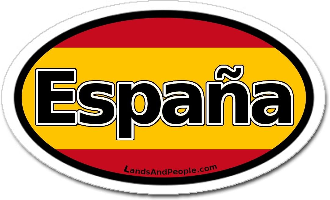 España Spain in Spanish Flag Car Bumper Sticker Decal Oval