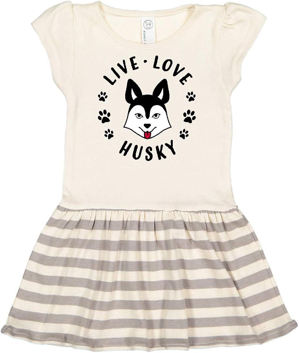 inktastic Live Love Husky Toddler Dress Clothing