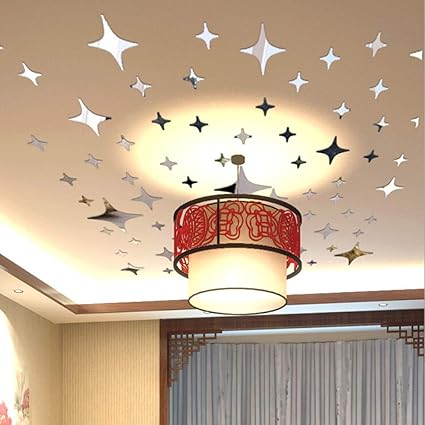 Amazon Com 43pcs Twinkle Stars Ceiling Decoration Crystal