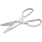 TONMA Kitchen Scissors, Made in Japan, All-Purpose Stainless Steel, TK-20 | 4mm Extra-Thick Micro-Serrated Blades, Japanese Heavy Duty Kitchen Shears for Food &amp; Cooking, Mirror Finish, Dishwasher Safe