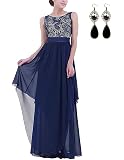Onsoyours Robe En Dentelle Élégante Pour Femmes - Col V Sans Manches, Robe De Soirée Longue Pour Mariage Et Cocktail