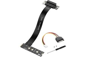 SinLoon M.2 M-Key PCI-E4.0 2280 NGFF to 90 Degree PCIe X4 Extender Cable M2 to PCI-E 4X Female Riser Cable for M2 2230 (M.2 9