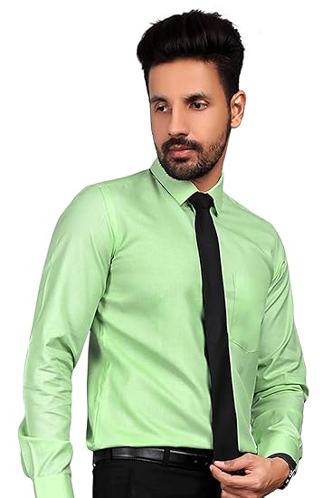 Uniform Sarees Corp Men�s Formal Redy Made Full Sleeves Regular Fit Shirt t-445477T_Green