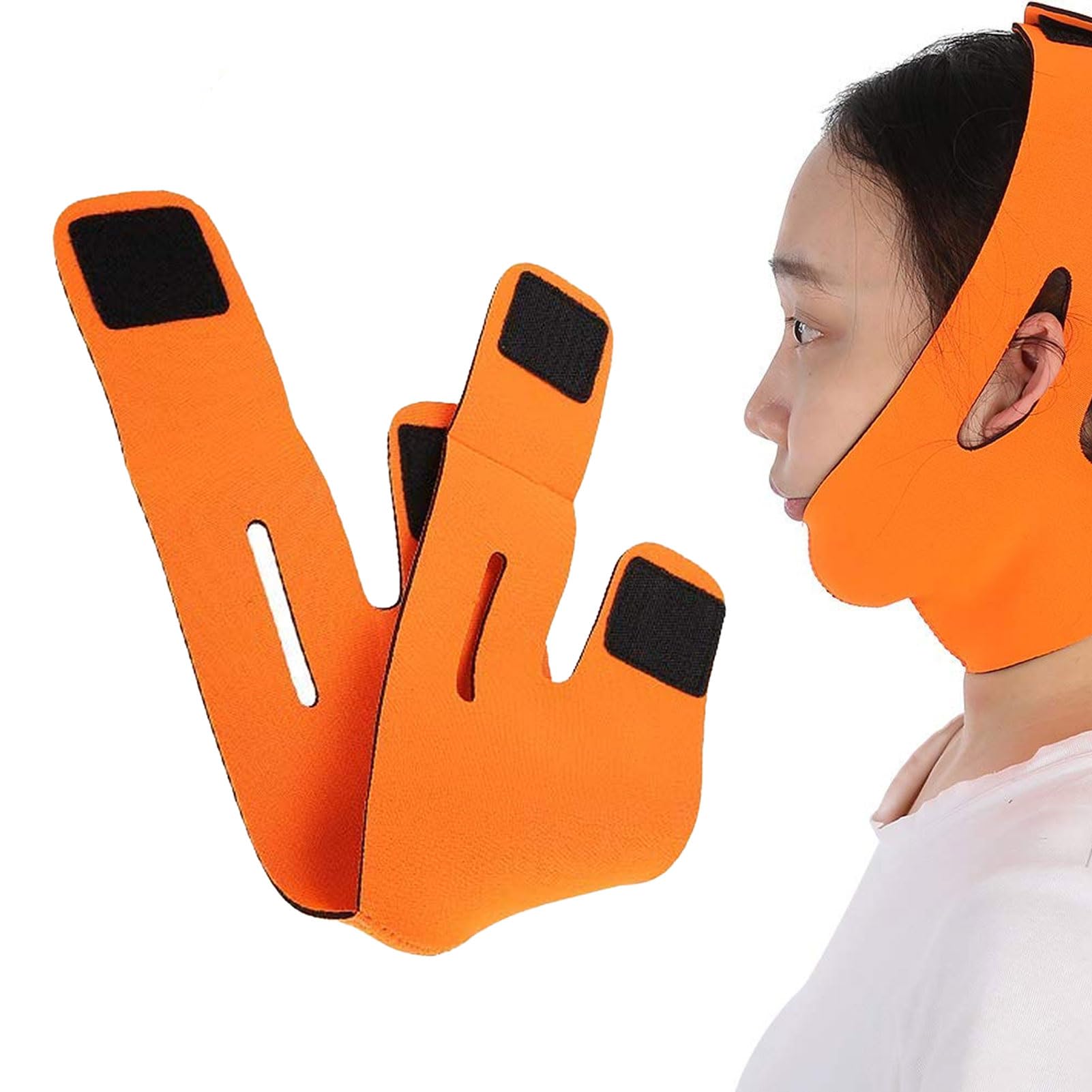 Face Lifting Association, Facial Slimming Strap, Face Slimming Bandage Belt Face Lifting bandage V Line Lifting Chin Strap Double Chin Skin Straps for Women(Orange)