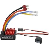 YSIDO 60A Brushed ESC Electronic Speed Controller Waterproof for 1/10 RC Car RC Boat for use with 540/550 Motors (T Plug)