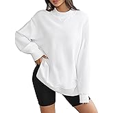 DittyandVibe Women's Long Oversized Sweatshirts Mock Neck Pullover Long Sleeve Side Split Tops with Pocket