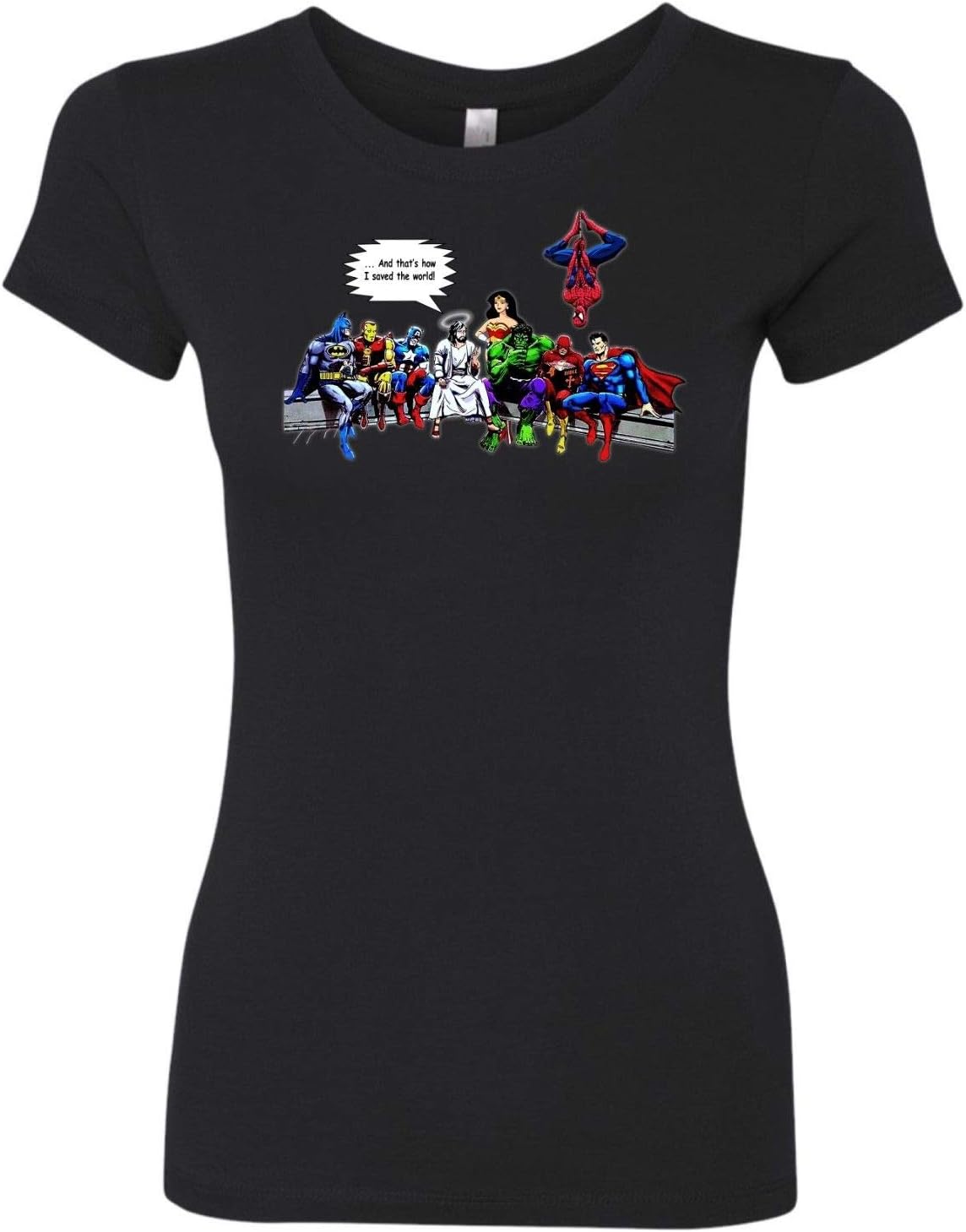 Five Up Teesand That's How I Saved The World Jesus Superheroes Women's T-Shirt
