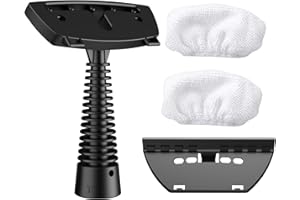 Parts Steam Cleaner Hand Nozzle Tool Brush with Microfiber Mop Cloth Pad Cover Compatiable for Let'Steam Steam Cleaner Vacuum (1 Set Hand Nozzle Tool Brush, 2 Mop Pads)