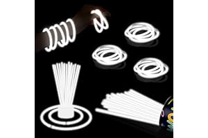 ZSMKJIAYE 40 Pack 8” White Glow Sticks Bracelet Necklaces Bulk with 40 Connectors Neon Glow In The Dark Party favors Supplies for Holiday Birthday Party Decoration (White)