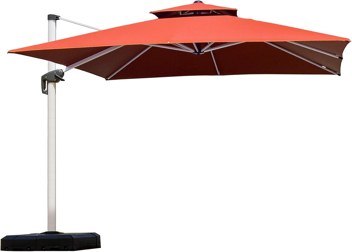 Amazon Com Purple Leaf 11 Feet Double Top Deluxe Square Patio Umbrella Offset Hanging Umbrella Cantilever Umbrella Outdoor Market Umbrella Garden Umbrella Brick Red Garden Outdoor