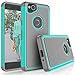 Tekcoo Google Pixel 2 Case, 2017 Google Pixel 2 Cute Case, [Tmajor] Shock Absorbing [Turquoise] Hybrid Combo Rubber Silicone & Plastic Scratch Resistant Bumper Rugged Sturdy Grip Hard Cases Cover