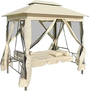 Columpios de Porche para Exteriores con toldo, Cama de Columpio con