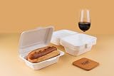 FOOGO Green 50pcs Takeaway Boxes 8x8 inch 42oz Bagasse Eco Clamshells view 2