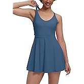 EUISVI Womens Tennis Workout Dress with Easy Bathroom Shorts Romper Cut Out Twisted Athletic Dresses for Women
