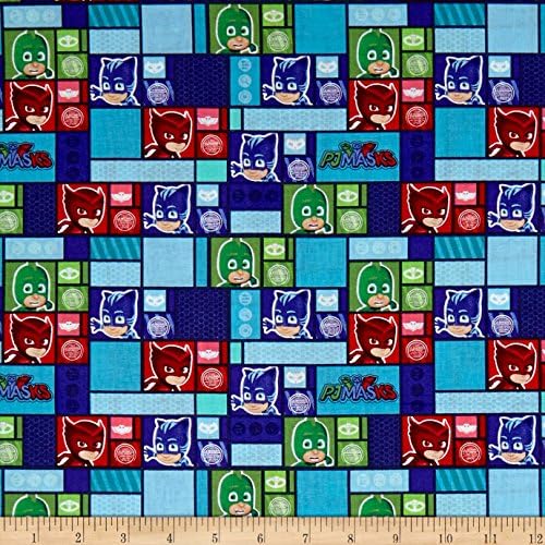 PJ Masks Grid Multi Fabric By The Yard