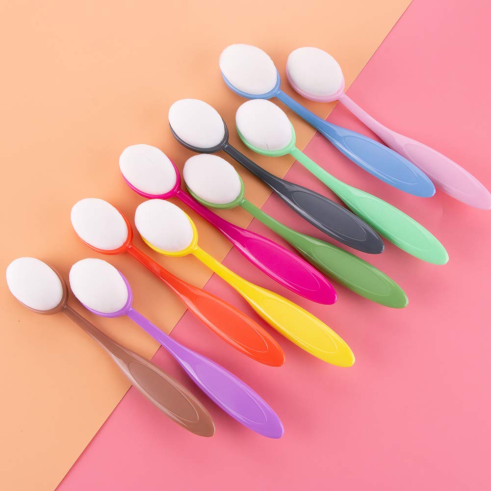 Craft Ink Blending Brushes,Ink Blending Tools 10 Colorful Pack Set Broad Application Assortment Crafter Color Coded Handles （Brush Head Diameter 1.14 inch）