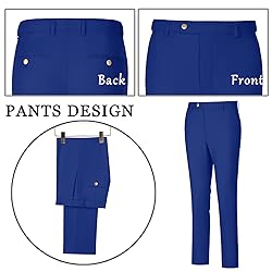 Aowdoy Men's Suits 3 Piece Slim Fit Tuxedo Suit One