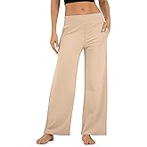 Uowou Wide Leg Pants for Women with Pockets High Waisted Yoga Pants Lounge Buttery Soft Dress Work Palazzo Casual Sweatpants