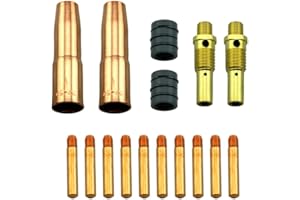 AOSBET WeldingCity MIG Welding Gun Accessory Kit (.035") Contact Tip-Gas Nozzle-Gas Diffuser-Nozzle Adapter for Lincoln Magnum 200/250 and Tweco #2 180-250 Amp