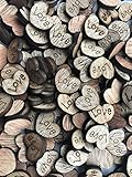 NIGHT-GRING 200pcs Rustic Wooden Love Heart Wedding Table Scatter Decoration Crafts Children's DIY Manual Patch
