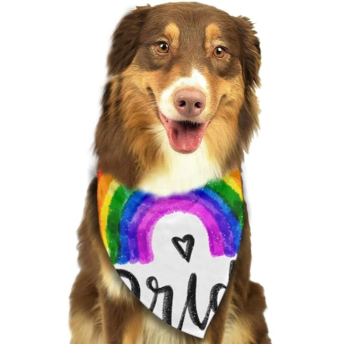 Rghkjlp Pride Love Wins Pet Bandana Washable Reversible Triangle Bibs Scarf - Kerchief for Small/Medium/Large Dogs & Cats