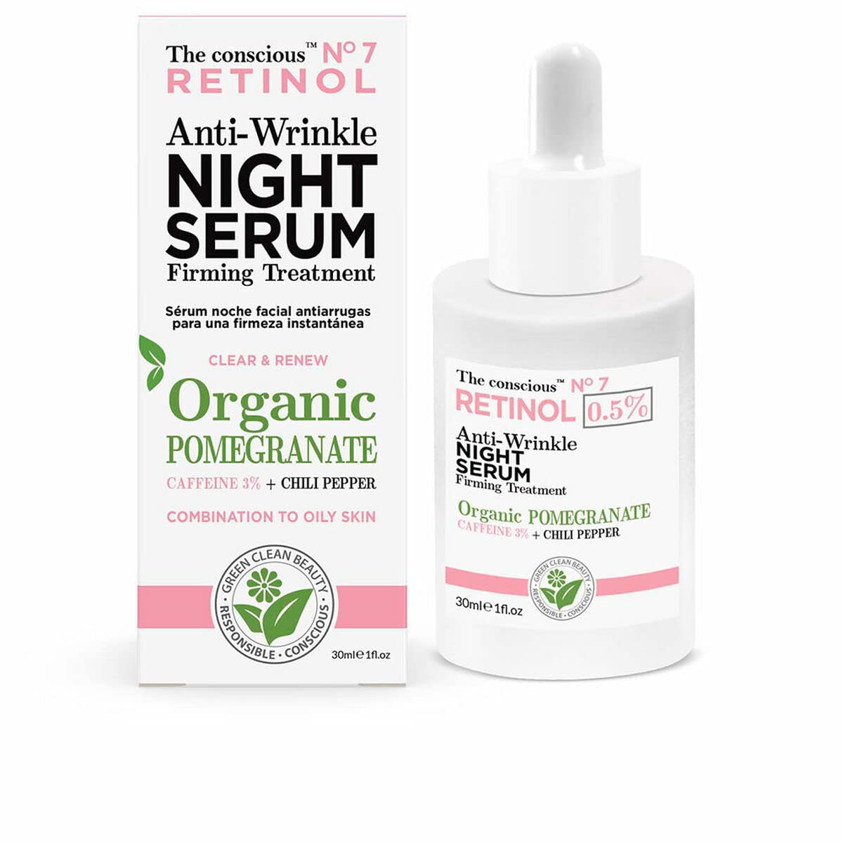 Retinol Anti-Wrinkle Night serum Organic Pomegranate 30 ml