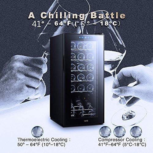 WIE 18 Bottle Compression Wine Cooler Refrigerator, White Red Wine