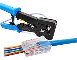 PETECHTOOL RJ45 Crimp Tool Ethernet Pass Thru