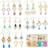 SUNNYCLUE 10 Pairs Teardrop Earrings for Women Gold Dangle Earrings for Women Trendy 2025 Fashion 304 Stainless Steel Square Rhombic Geometric Shaped Linking Connectors Jewelry Sets Birthday Gifts