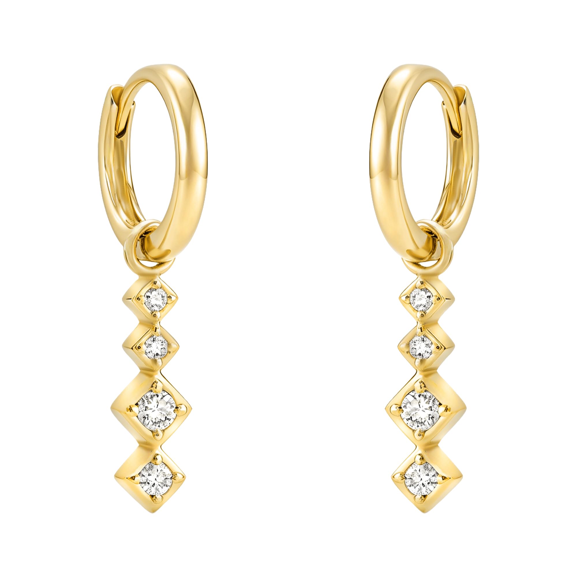 SOFIA MILANI - Women's Earrings 925 Silver - Gold Plated & with Zirconia Stone - Fine Creoles - 21034