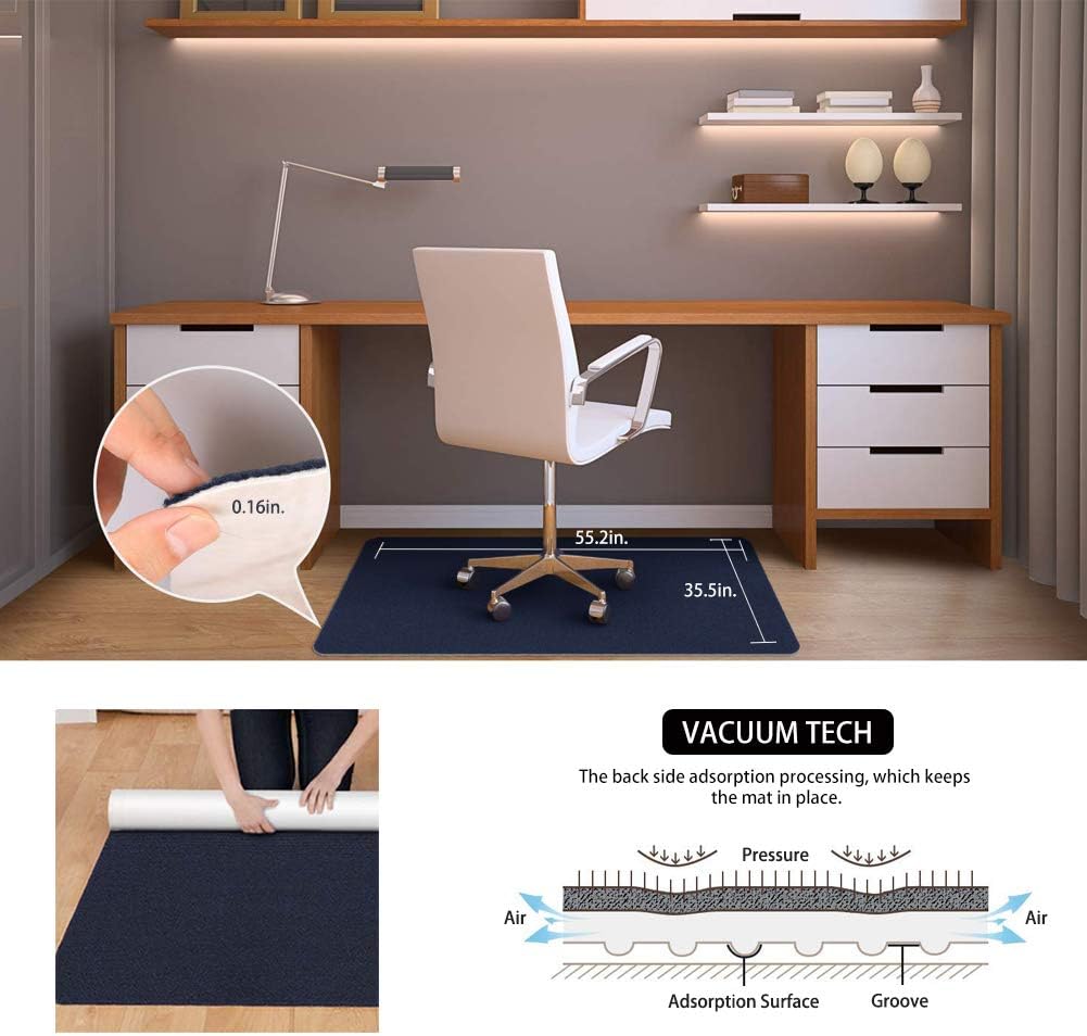 Office Chair Mat, Upgraded Version - Opaque Hard Floor Chair Mat, 0.16" Thick Multi-Purpose Low Pile Desk Mat for Hardwood Floor (Dark Gray) : Office Products