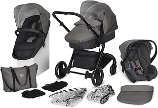 cbx 3-in-1 Kombikinderwagen-Set Bimisi Flex, 11-teilig mit Babyschale Shima, 2-in-1 Sitzeinheit mit Sportsitz und Babywanne, Comfy Grey