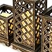 Flameless Candle Lanterns with Remote, Warm White LEDs, Wood with Bronze Undertones, Indoor/Outdoor Use, Batteries Included, Set of 3