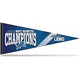 Rico Industries NFL Football Detroit Lions 2024-25 NFC North Champions 12" x 30" Felt Wall Décor Pennant - Great for Home/Bed Room/Man Cave Décor