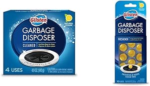 Glisten Garbage Disposal Cleaner and Odor Eliminator with Foaming Action, Removes Buildup and Cleans, Lemon Scent, 4 Uses & Disposer Care Freshener, Odor Eliminator, , Lemon Scent, 10 Uses