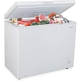 MOOSOO Chest Freezer, 7.0 Cubic Feet Deep Freezer with Energy Saving and Low-Noise, 5 Gears Adjustable Temperature, with Remo