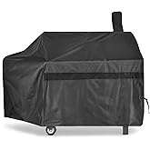 iCOVER Offset Smoker Cover 60 inch Charcoal Pellet Grill Covers Heavy Duty Waterproof 600D BBQ Smokers Protection for Brinkmann for Char-Broil for Weber, Nexgrill, New Braunfels for Oklahoma Joe's