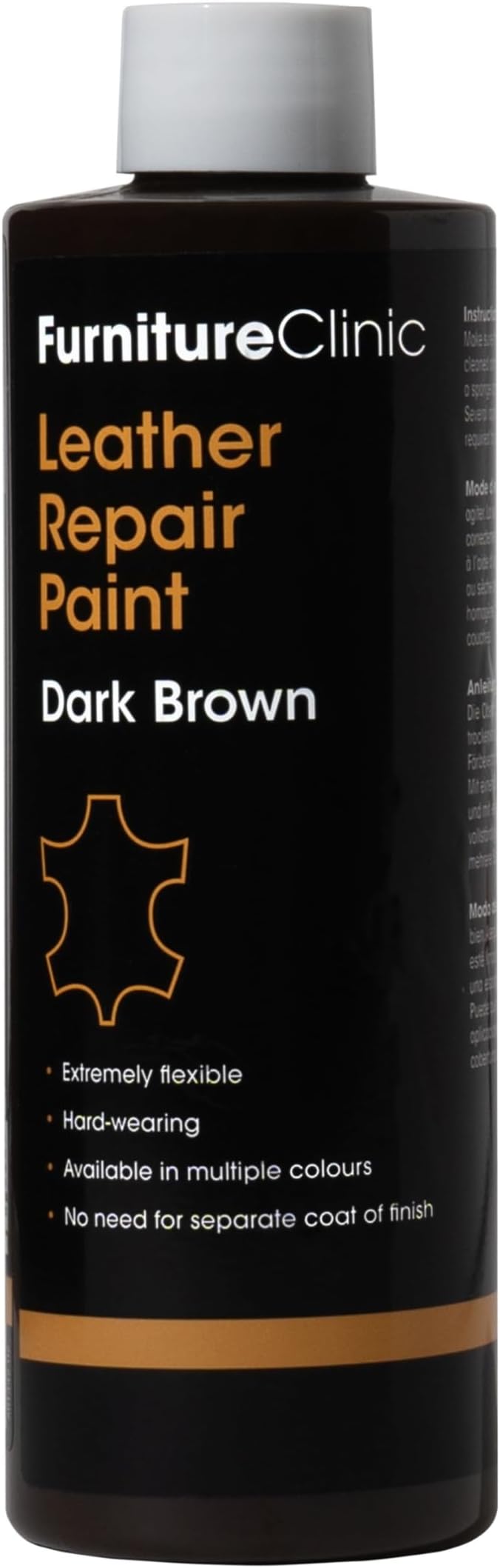 Furniture Clinic Leather Repair Paint & Dye Dark Brown 250ml