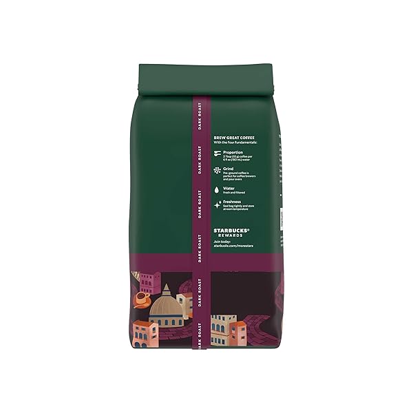 STARBUCKS GROUND COFFEE, DARK ROAST HOT OR ICED COFFEE, ITALIAN ROAST, 12 OZ