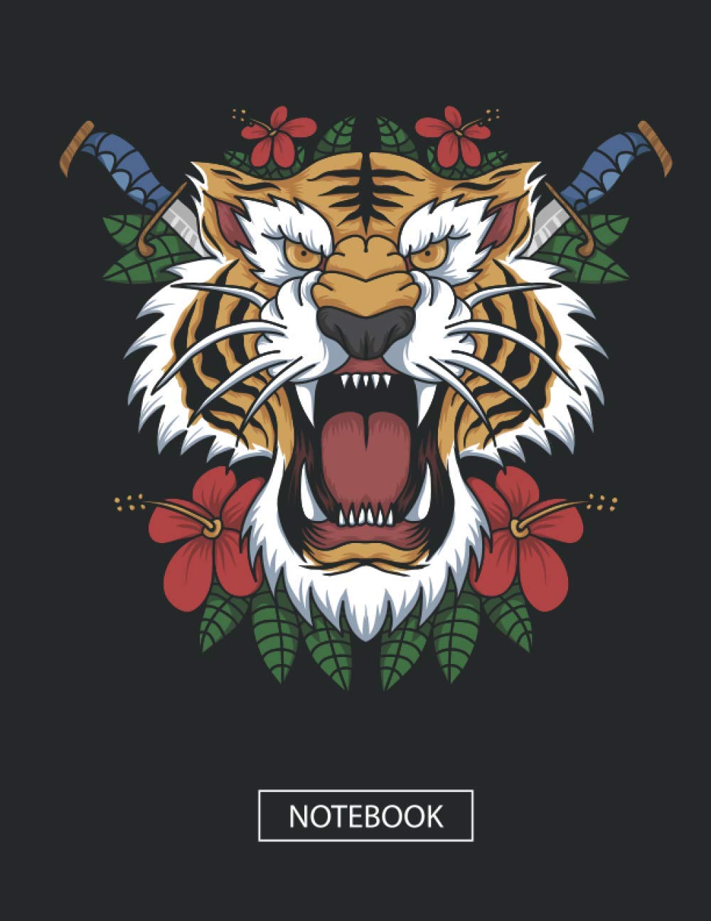 Notebook: Wide Ruled Lined Tiger Composition Notebook - 8.5 x 11 Journal