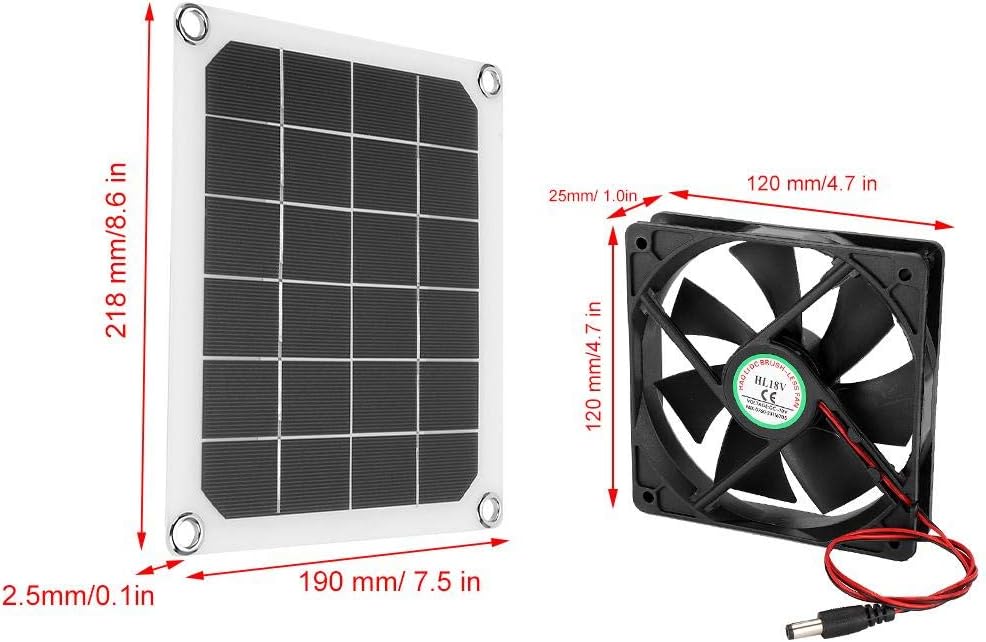 Kit Ventilatore Solare 10W Con Pannello - Doppia Ventola Per Scarico Aria In Serra, Pollai, Capannoni - Foto 9