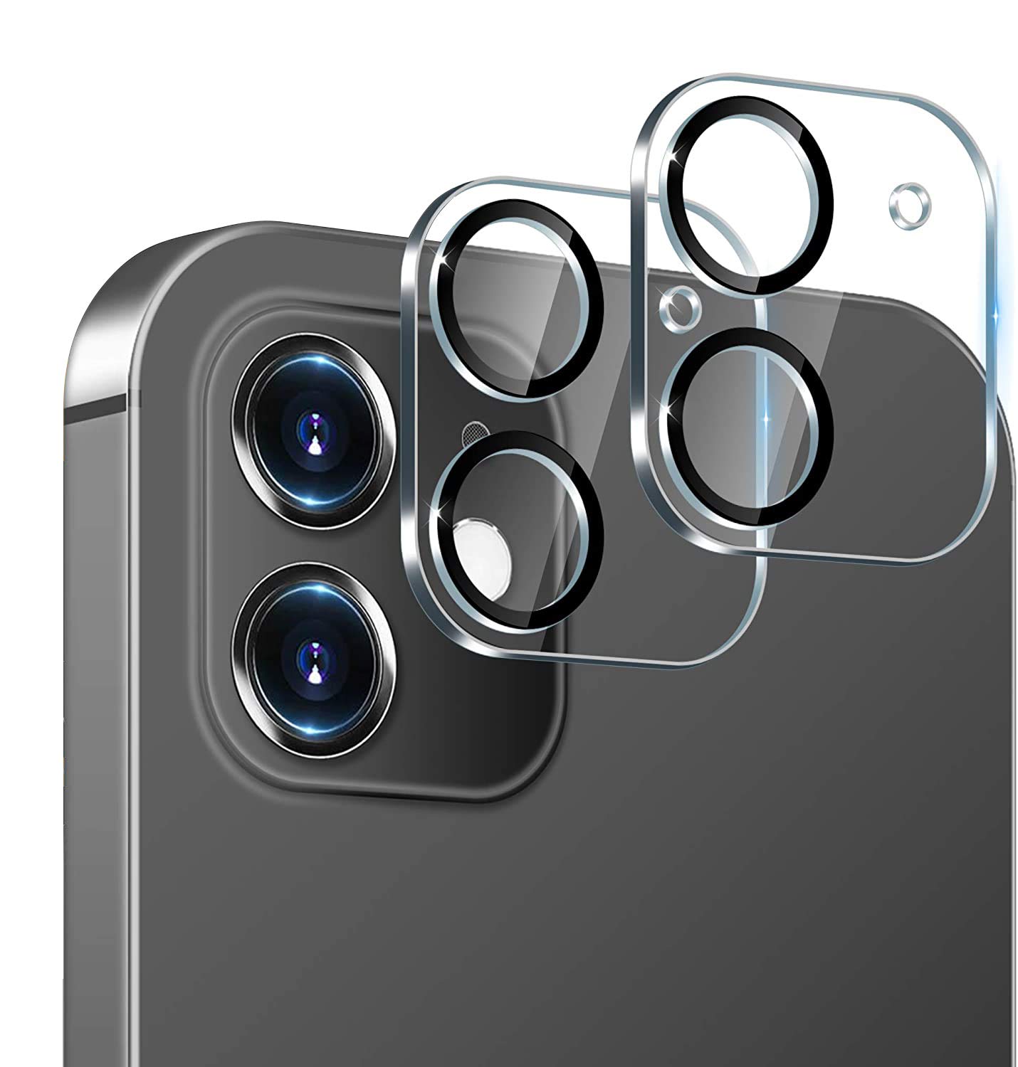 UEEBAI Rear Camera Lens Protector for iPhone 12 mini 5.4 inch, 2 Pieces Clear Ultra-Thin High Definition Anti-scratch Bubble Free 9H Hardness Tempered Glass Back Lens Cover - Transparent