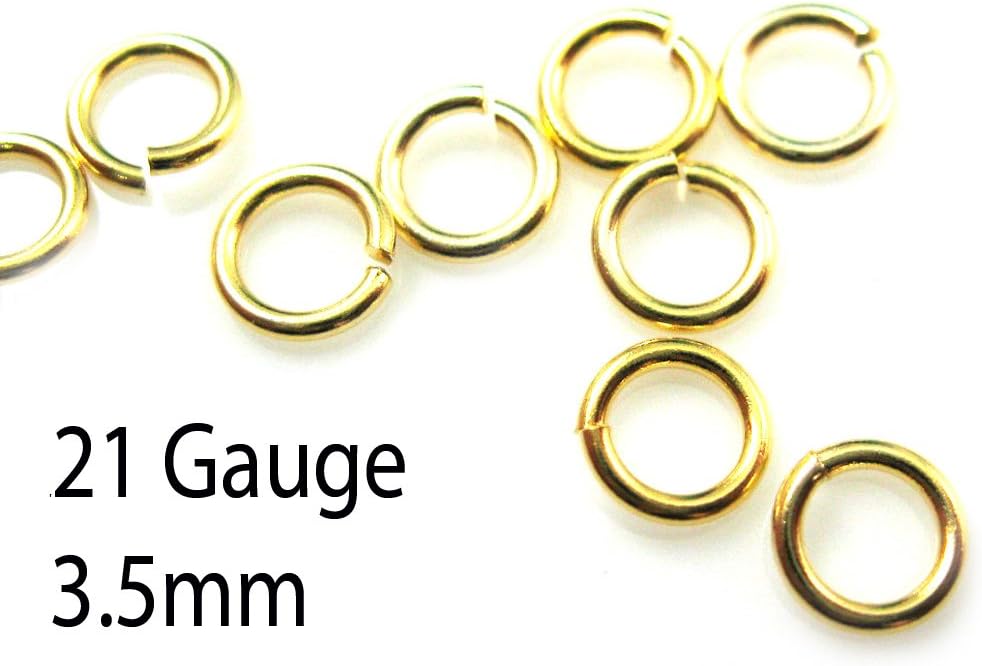 Gold plated Sterling Silver Open Jumprings, 21 gauge 3.5mm Open Rings ( Sold per 50 pieces)