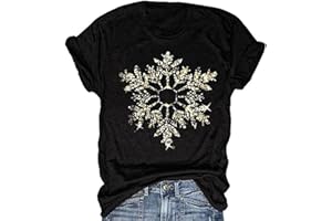 QBILY Winter T-Shirt for Women Family Christmas Party Tops Funny Xmas Baby It's Cold Outside Snowman Graphic Tees