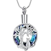 zeqingjw Cat Cremation Jewelry Urn Necklace for Ashes for Pet,Funeral Ashes Keepsake Urn Necklace Pendant Memorial Jewellery