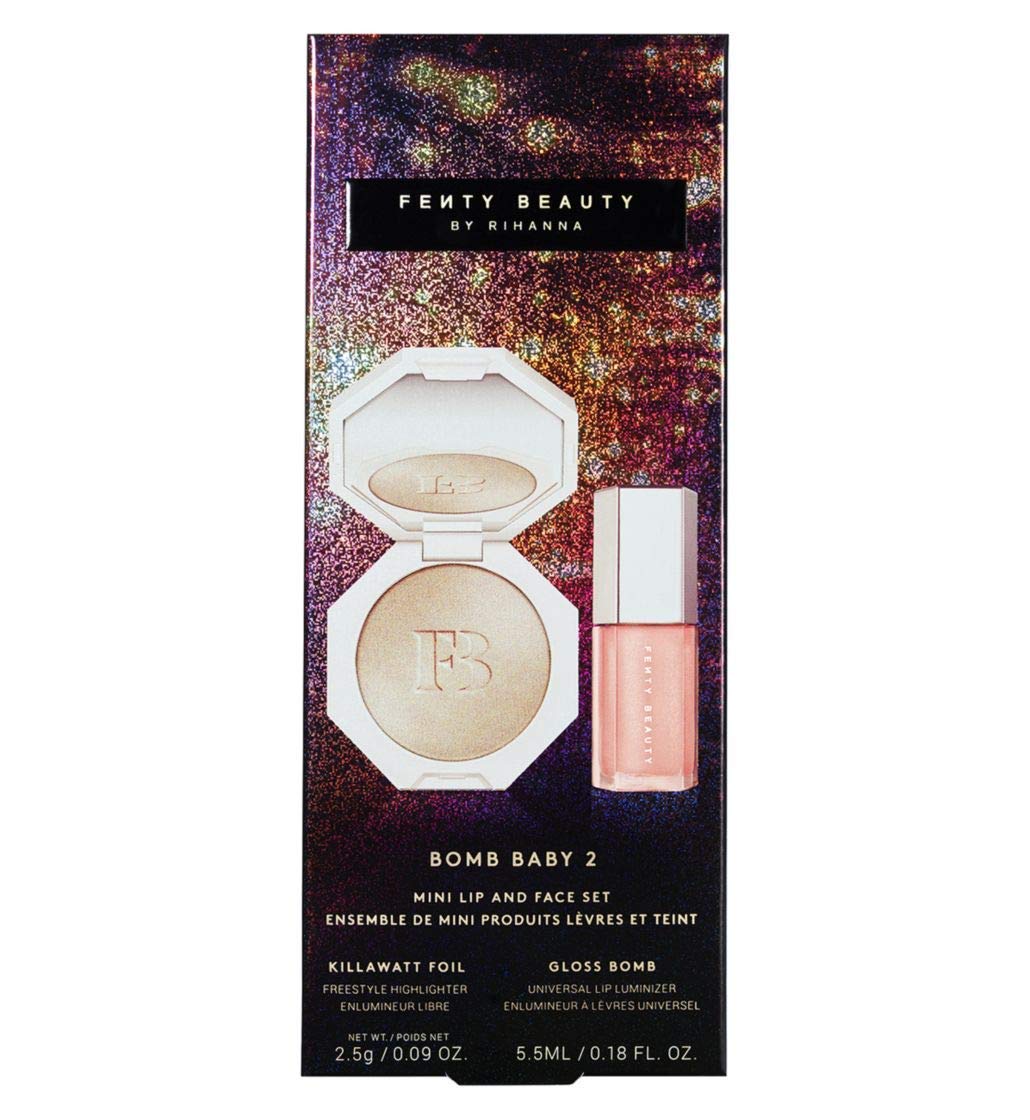 Amazon Com Fenty Beauty By Rihanna Bomb Baby 2 Mini Lip Gloss And Highlighter Set Beauty