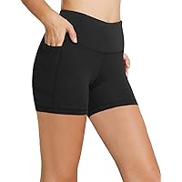BALEAF Women's 8" /5" /2" High Waist Workout Yoga Running Compression Exercise Shorts Side Pockets (Regular/Plus Size)